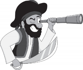 pirate with monocular clipart