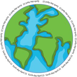 planet earth surrounded by text celebrate earth day clipart