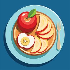 plate of sliced apples with whole apple