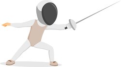 player with sword in a pose fencing sports clipart