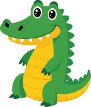 playful alligator with big eyes clipart