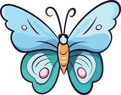 playful colorful butterfly with blue wings cartoon style
