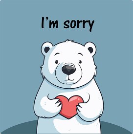 polar bear cartoon presenting a heart symbol affectionately im s