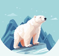 polar bear looks over the ice in antartica clip art