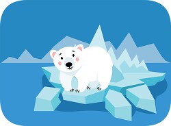 polar bear standing on piece of broken ice clipart