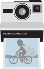 polaroid camera analog camera gray color clipart