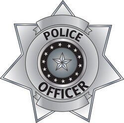 police officer silver badge clipart