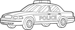 police patrol vehicle transportation black white outline clipart