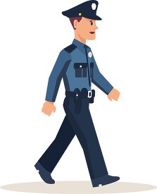policeman on duty walking in his uniform