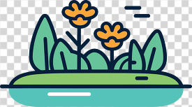pond icon style clipart transparent
