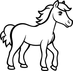 pony horse black outline printable