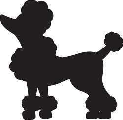 poodle dog side view with trimmed shaped hair printable outline 