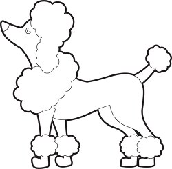 poodle dog side view with trimmed shaped hair printable outline 