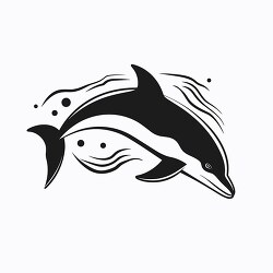 porpoises black outline printable clip art