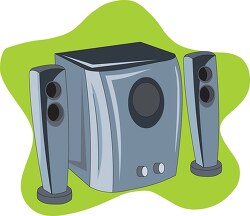 portable stereo with attached speakers clipart