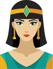 portrait of cleopatra wearing gold and turquoise headband