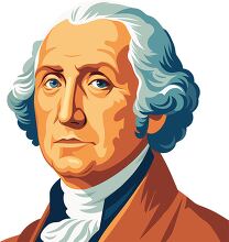 portrait of President George Washington wearinghistorical clothi