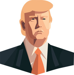 portrait of president_trump flat design clip art