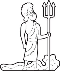 poseidon ancient greek god holds trident in his hands printable 