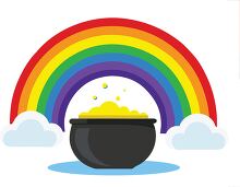 pot of gold at the end of a colorful rainbow