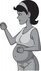 pregnant women doing exercise gray color clipart