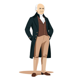 President John Quincy Adams traditional portrait clip art