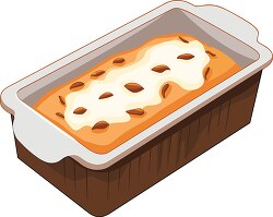 pumpkin banana bread with nuts in a baking loaf pan
