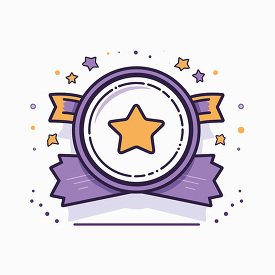 purple and gold achievement certificate clip art