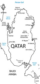 Qatar country map black outline