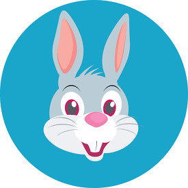 rabbit face round icon