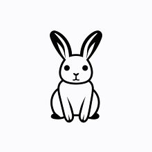 rabbit icon black outline clip art