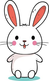 rabbit with big ears sits with arms out clip art