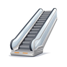 Realistic illustration of an escalator in a modern design