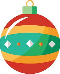 Red and Green Diamond Pattern Christmas Ornament Clipart