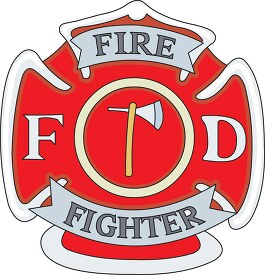 red firefighter fire department badge educational clip art graph
