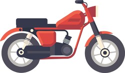 red motorcycle on a white background flat design