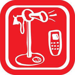 red square telephone and cellphone icon
