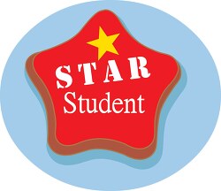 red star student sticker and badge educational clip art graphic