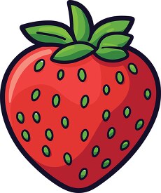 red strawberry covered with small seeds clip art