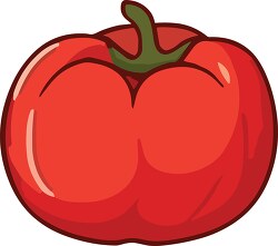 red tomato with a green stem clip art