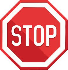 red traffic stop sign with a white border