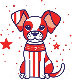 red white blue dog in patriotic colors
