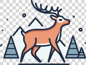 reindeer icon style clipart 2 transparent