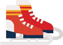 retro style ice skates with colorful stripes and blades