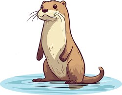 river otter standing in water clip art