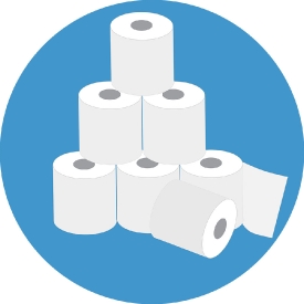 rolls of toilet paper blue background gray color clipart