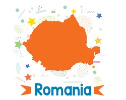 romania illustrated stylized map