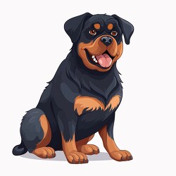 rottweiler dog with tongue out shows teeth clip art