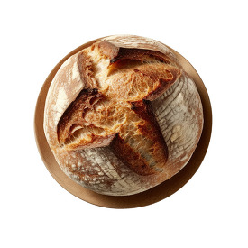 round loaf of fresh sourdough bread