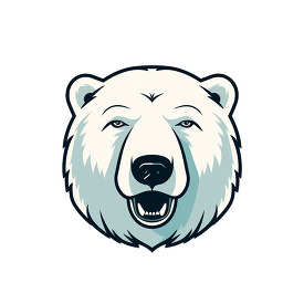 round polar bear face transparent
